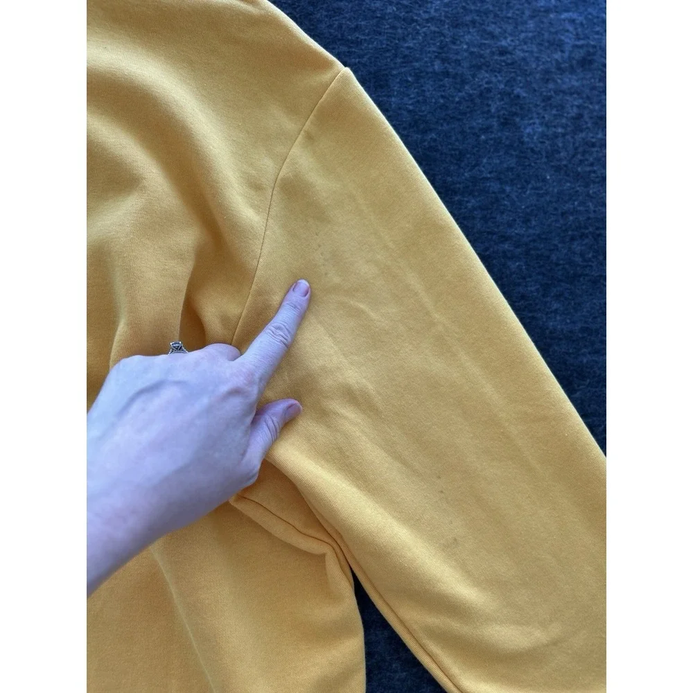 Adidas Men's Pullover Hoodie Sz M/L‎ Gold Yellow Sweatshirt Feel Cozy Fleece